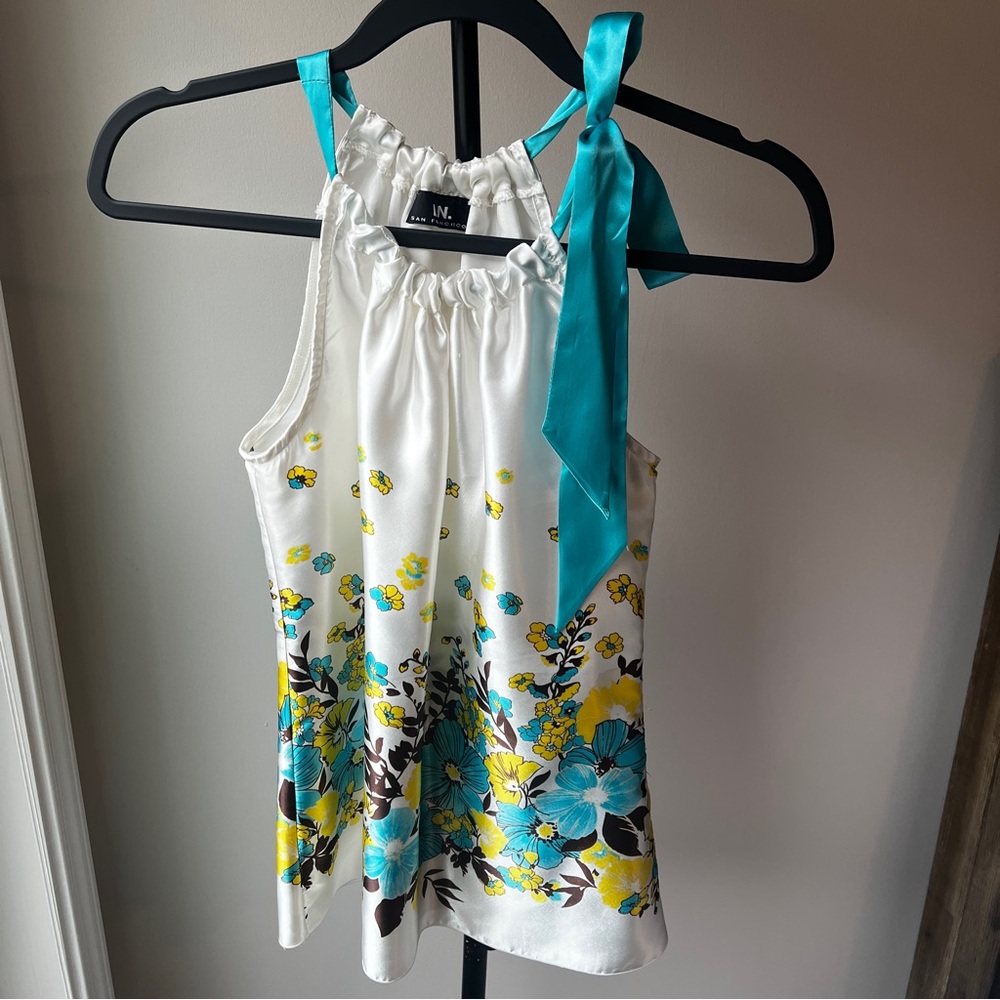 Vibrant Floral Halter Top - Size small